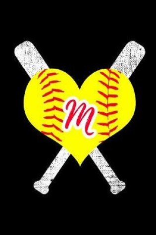 Cover of M Monogram Initial Softball Journal