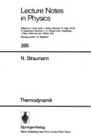 Cover of Straumann Lecture Notes in Physics No 265