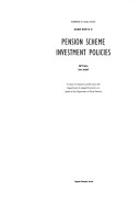 Book cover for Pension Scheme Investment Policies