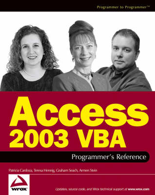 Book cover for Access 2003 Vba Programmer's Reference (Wrox Press)