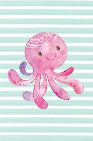 Cover of Pink Octopus Watercolor Stripe Journal, Blank Sketch Paper