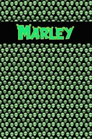 Cover of 120 Page Handwriting Practice Book with Green Alien Cover Marley