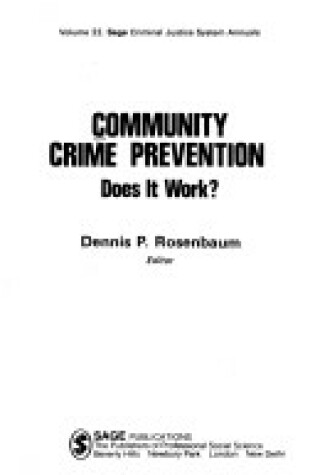 Cover of Community Crime Prevention