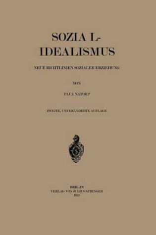 Cover of Sozial-Idealismus