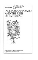 Book cover for Jacopo Sannazaro and the Uses of Pastoral