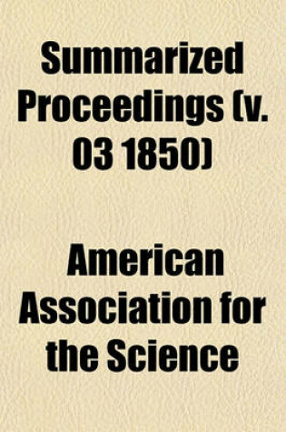 Cover of Summarized Proceedings (V. 03 1850)