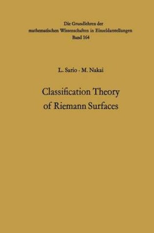 Cover of Classification Theory of Riemann Surfaces