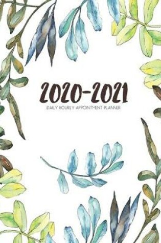 Cover of Daily Planner 2020-2021 Watercolor Leaves 15 Months Gratitude Hourly Appointment Calendar