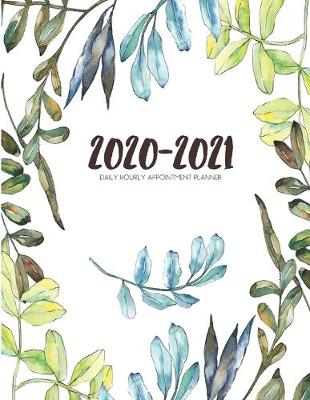 Book cover for Daily Planner 2020-2021 Watercolor Leaves 15 Months Gratitude Hourly Appointment Calendar