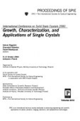 Cover of International Conference on Solid State Crystals 2000