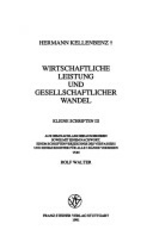 Cover of Kleine Schriften III