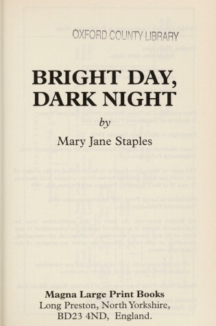 Cover of Bright Day, Dark Night