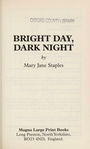 Cover of Bright Day, Dark Night