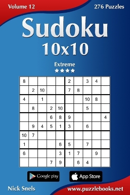 Book cover for Sudoku 10x10 - Extreme - Volume 12 - 276 Puzzles
