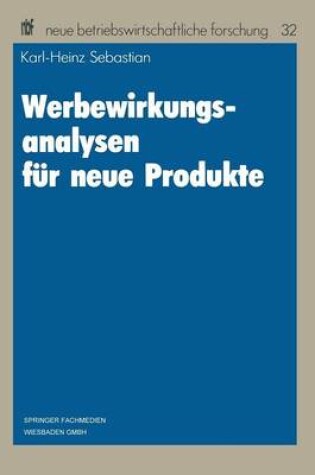 Cover of Werbewirkungsanalysen für neue Produkte