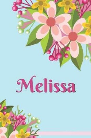 Cover of Melissa Personalized Blank Lined Journal Notebook