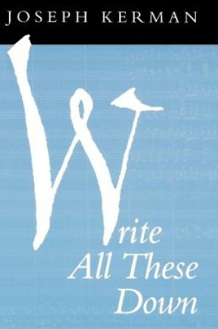 Cover of Write All These Down