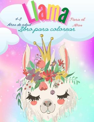 Book cover for Libro para colorear de llamas para niños