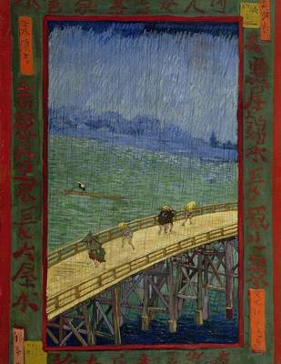 Book cover for Bridge in the Rain (After Hiroshige), Vincent Van Gogh. Graph Paper Journal