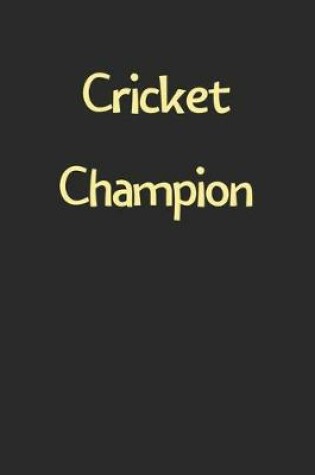 Cover of Cricket Champion