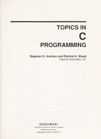 Book cover for Topics in C