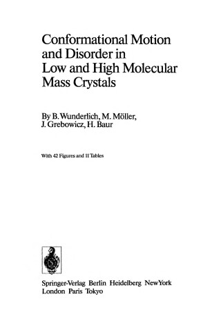 Cover of Conformational Motion & Disorder in Low & High Molecular Mass Crystals