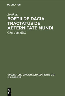 Cover of Boetii de Dacia Tractatus de Aeternitate Mundi