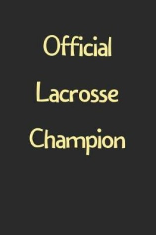 Cover of Official Lacrosse Champion