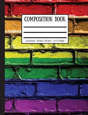 Book cover for Rainbow Bricks Composition Book