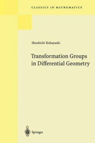 Cover of Transformation Groups in Differential Geometry
