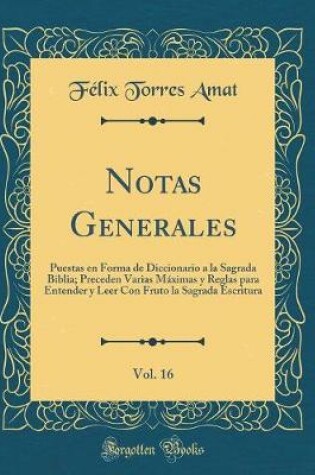 Cover of Notas Generales, Vol. 16