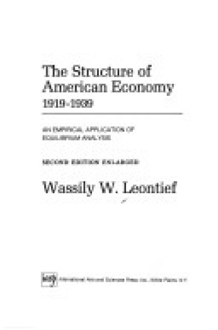 Cover of Structure of the American Economy, 1919-39