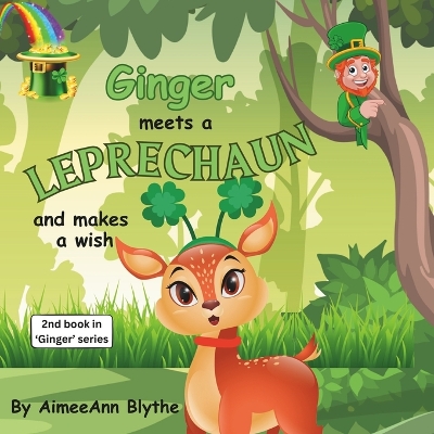 Book cover for Ginger Meets a Leprechaun and makes a wish