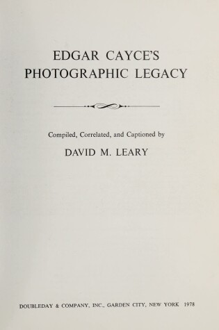 Cover of Edgar Cayce's Photographic Legacy