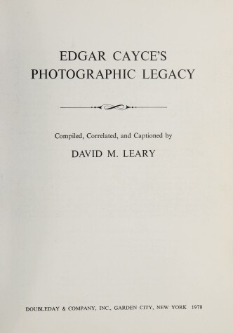 Book cover for Edgar Cayce's Photographic Legacy