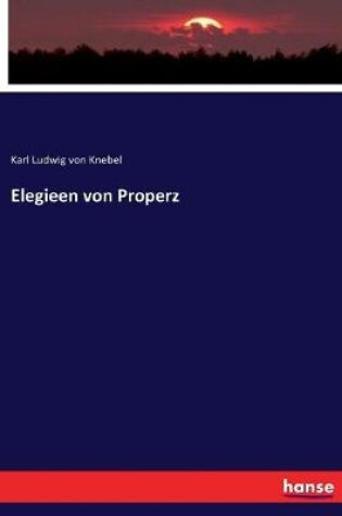 Cover of Elegieen von Properz