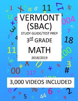 Book cover for 3rd Grade VERMONT SBAC, 2019 MATH, Test Prep