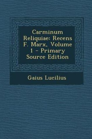 Cover of Carminum Reliquiae