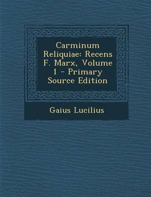 Book cover for Carminum Reliquiae