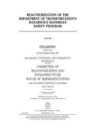 Cover of Reauthorization of the Department of Transportation's hazardous materials safety program