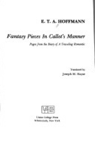 Cover of Fantasy Pieces in Callot's Manner