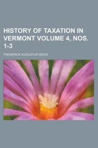Cover of History of Taxation in Vermont
