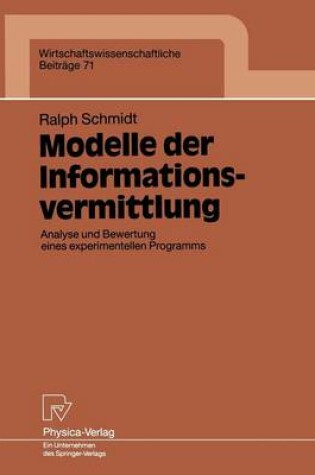 Cover of Modelle der Informationsvermittlung