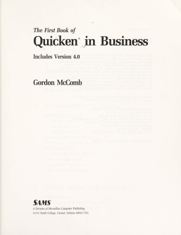 Book cover for The First Book of Quicken in Business