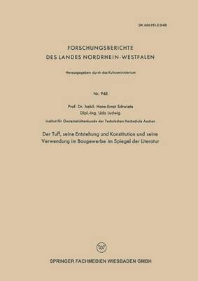 Book cover for Der Tuff, Seine Entstehung Und Konstitution Und Seine Verwendung Im Baugewerbe Im Spiegel Der Literatur