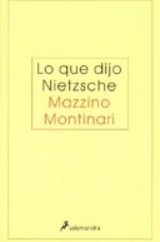 Cover of Que Dijo Nietzsche, Lo