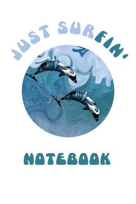 Book cover for Blue Dolphins Playing in the Surf Notebook