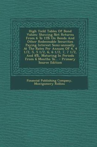 Cover of High Yield Tables of Bond Values