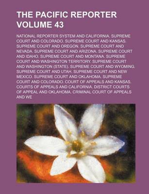 Book cover for The Pacific Reporter Volume 43