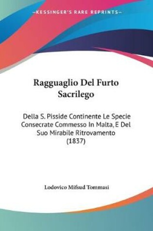 Cover of Ragguaglio Del Furto Sacrilego